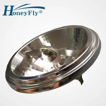 HoneyFly 2 adet Yeni Geliş Yüksek Kalite AR111 G53 12 V 50 W 75 W Halojen Lamba Ampul Alüminyum Sıcak Beyaz