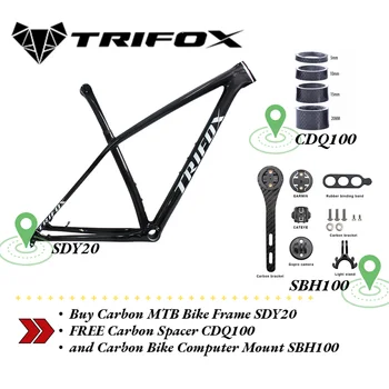 TRIFOX Satın Karbon MTB bisiklet iskeleti SDY20 ÜCRETSİZ Karbon Spacer CDQ100 ve Karbon Bisiklet Bilgisayar Dağı SBH100