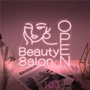 Özel Güzellik Salonu Açık Neon Burcu Dükkanı Ev Kadın Kız Odası Dekor Duvar Dekorasyon İşareti Led Işıklı İşaretler noel hediyesi