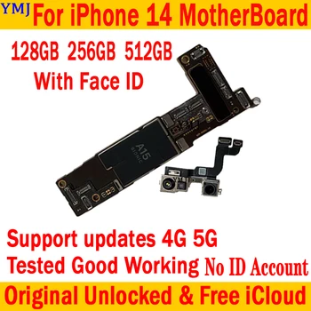 Iyi test edilmiş Orijinal Unlocked iPhone 14 Anakart 128GB 256GB Destek ıOS Güncelleme 4G 5G Mantık Kurulu Ücretsiz iCloud Anakart