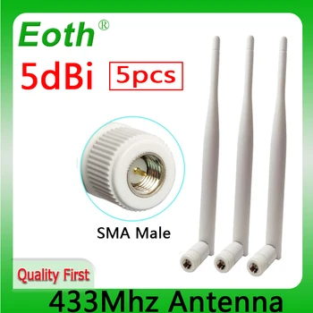 EOTH 5 adet 433 mhz anten 5dbi sma erkek lora antene pbx ıot modülü lorawan sinyal alıcısı anten yüksek kazanç