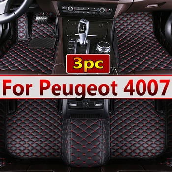 Araba Paspaslar Peugeot 4007 Mitsubishi Outlander Citroën C-Crosser 2007~2012 küçük halılar Deri Mat Pad Araba Aksesuarları