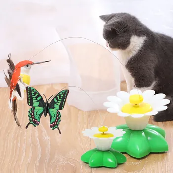 Otomatik Elektrikli Dönen Kedi Oyuncak Renkli Kelebek Kuş Hayvan Şekli Plastik Pet Köpek Yavru İnteraktif Oyuncaklar Kedi Aksesuarları
