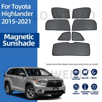 Toyota Highlander 2015-2021 için araba güneşliği cam kalkan örgü Cam güneşlik manyetik gölge blok ışık perdesi güneş