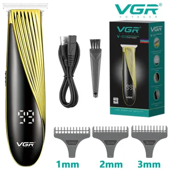 VGR Saç Kesme Profesyonel Saç Düzeltici Şarj Edilebilir Saç Kesme Makinesi Akülü dijital ekran Sıfır Kesme Bıçağı V-959