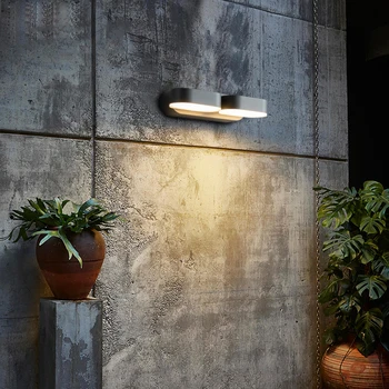 LED açık alan su geçirmez projektör Ayarlanabilir duvar lambası modern Sundurma dış Duvar lambası bahçe lambası villa Alüminyum Esnek Duvar aplikleri