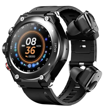 2023 Yeni T92 akıllı saat Kulakiçi ile Müzik Bilezik Kulaklık 3 in 1 Smartwatch Hoparlör Yuvarlak Spor İzci nabız monitörü