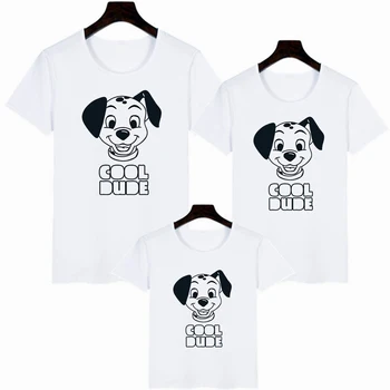 101 Dalmaçyalı Disney T Shirt Bebek Kız Erkek ve Ben Aile Bak Çocuklar Ebeveynler Eğlence Baskı Grafik Moda Tişörtleri Minimalist