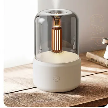 Yeni mum ışığında Nemlendirici AROMA YAYICI Taşınabilir Serin Mist Maker 120Ml Elektrikli USB Sisleyici 8-12 Saat LED Gece Lambası