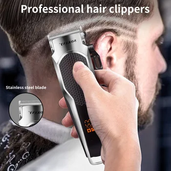 Profesyonel Saç Kesme Şarj Edilebilir Düzeltici Erkekler Elektrikli Kesici Saç Kesme Makinesi LCD Akülü Sakal Düzeltici