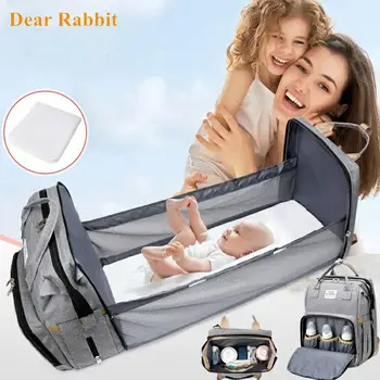 Bebek bezi çantası Yatak Sırt Çantası Anne Annelik Çantası Arabası Nappy Çanta Büyük Kapasiteli Hemşirelik Çantası Bebek Bakımı için Yükseltme Kanca