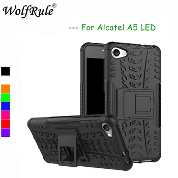 WolfRule Için telefon kılıfı Alcatel A5 LED Kapak Anti-vurmak TPU + PC alcatel için kılıf A5 LED A5LED Kılıf 5085D 5085Y Fundas 5.2 inç