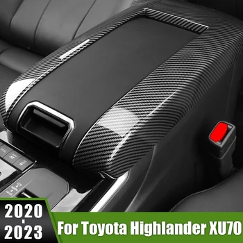 Toyota Highlander için XU70 Kluger 2020 2021 2022 2023 Hibrid ABS Araba Kol Dayama kutu çerçevesi Dekorasyon Kapak Trim Sticker Aksesuarları