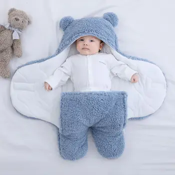 Bebek Uyku Tulumu Ultra Yumuşak Kabarık Polar Yenidoğan Alma Battaniye Bebek Erkek Kız ClothesSleeping Kreş Şal Kundak