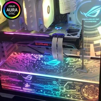 MOD PC Kasa RGB Aydınlatma Paneli, özelleştirilmiş ARGB GPU Yan Arka Plaka Bilgisayar Oyun Dekore Plaka 5V 12V Renkli AURA SYNC