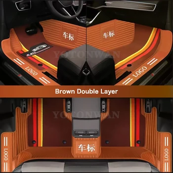 100 % Özel Deri Salon Logosu 7D Araba Paspaslar Hyundai Tüm Modeller İçin Solaris Tucson 2016 Sonata İx25 İ30 Oto Aksesuarları