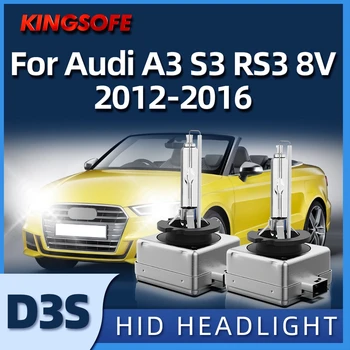 KİNGSOFE 2 ADET 6000K Beyaz HID Xenon Araba Far 35W Yüksek Düşük İşın ampuller Audi A3 S3 RS3 8V 2012 2013 2014 2015 2016