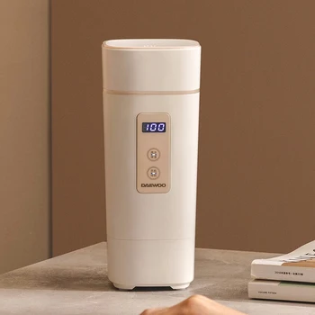 Taşınabilir elektrikli su ısıtıcısı kaynar fincan yalıtımlı elektrikli ısıtma fincan 450 ml küçük taşınabilir şarj edilebilir ofis sağlık ısıtma fincan