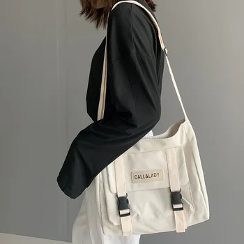 Japon Tarzı Basit Kadın askılı çanta Öğrenci Naylon Su Geçirmez kanvas çanta Kadınlar için Crossbody çanta omuz çantaları Çantası