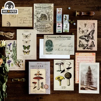Mr. Kağıt 30 adet / kutu Vintage Kelebek Kartpostal Edebi Estetik Çiçek Hediye Mesaj Tebrik Tebrik Kartı Nimet Kartpostal