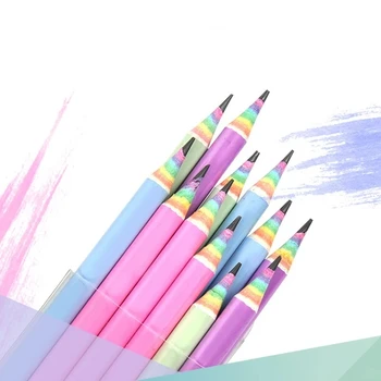 6 adet Renkli Kağıt Kalem çocuk Öğrenci Kırtasiye Seti Gökkuşağı Kağıt Sopa Kalem Çizim Boyama Grafiti Sanat Seti