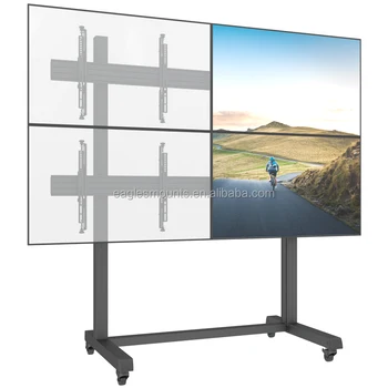 Destek 32-65 inç 2x2 3x2 Quad Ekran TV standı 4 Tvs Video Duvar Standı Dikişsiz Ekleme Mobil TV duvar montaj aparatı
