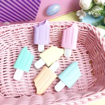 6 Adet/paket Sevimli Dondurma Şeker Renk Vurgulayıcı Ofis Okul Malzemeleri