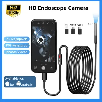 HD 1080P Mini Endoskop Kamera 3in1 Akıllı Telefon Android IOS için Tip-C Su Geçirmez Endoskop Otomobil Boru Hattı Muayene