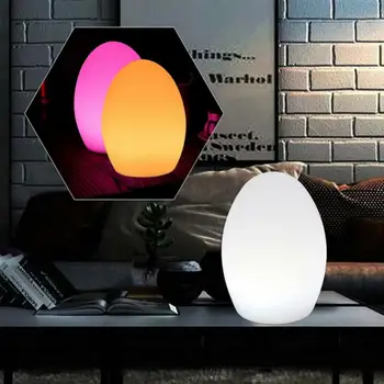 LED gece ışıkları USB şarj edilebilir yumurta şekli RGB Pat ışık bebek besleme uyku göz koruma lambası açık Bar dekor masa lambası