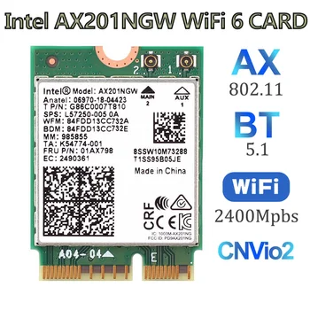 Intel Wi-Fi 6 AX201 Bluetooth 5.0 Çift Bant 2.4 G/5G Kablosuz NGFF Düğme E CNVıo2 Wifi Kartı AX201NGW 2.4 Ghz / 5 GHz 802.11 ac / ax