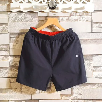 Hazzys İşlemeli Şort erkek 2023 Yaz Saf Pamuk Şort Gevşek Elastik Bel Üç noktalı Plaj kısa pantolon Dış Giyim için